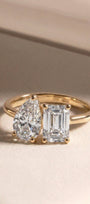 The Proposal | 3+4 carat Pear & Emerald Solitaire Lab-Grown Diamond Engagement Ring