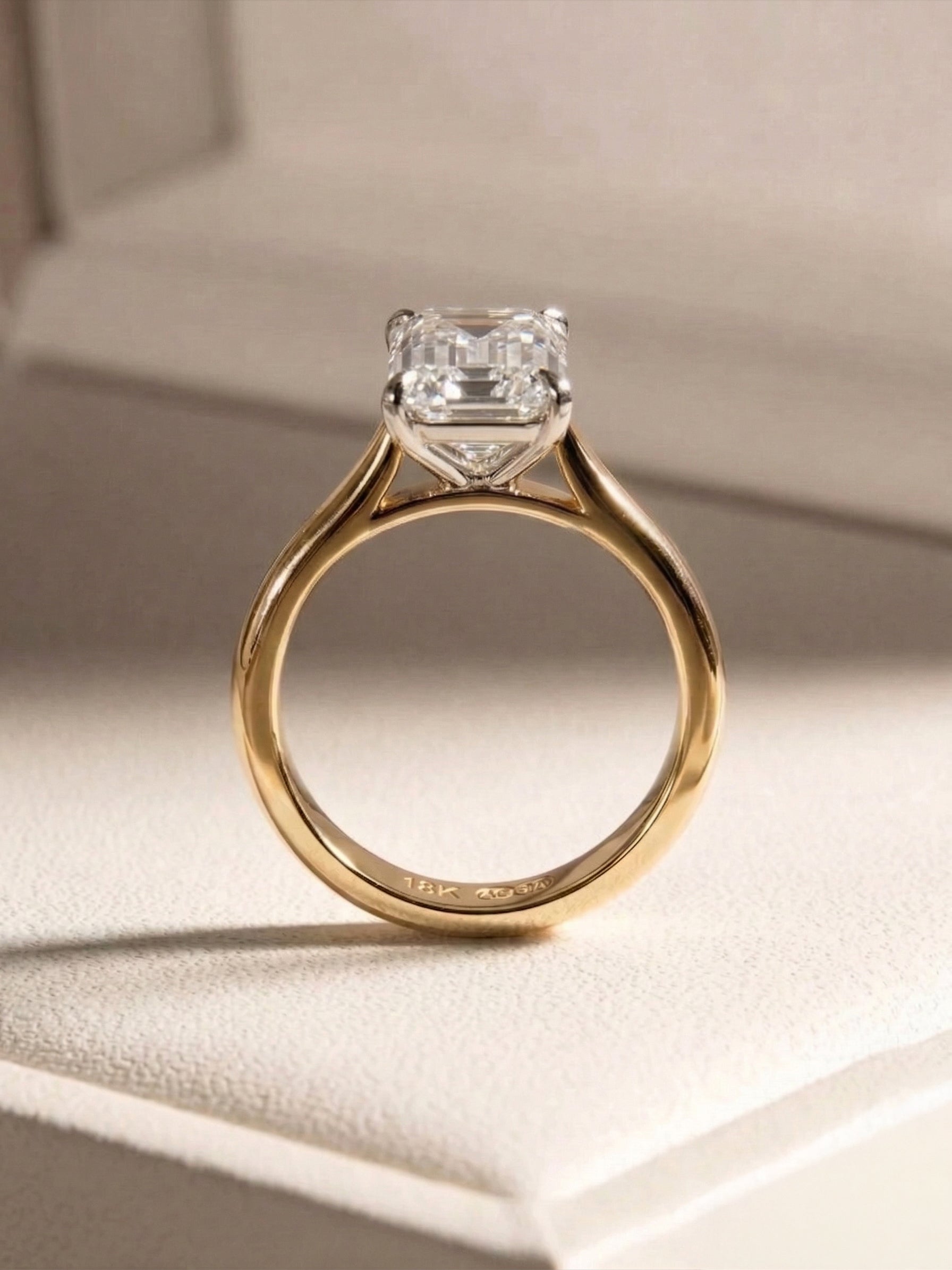 Amour | 3 carat Emerald Solitaire Lab-Grown Diamond Engagement Ring