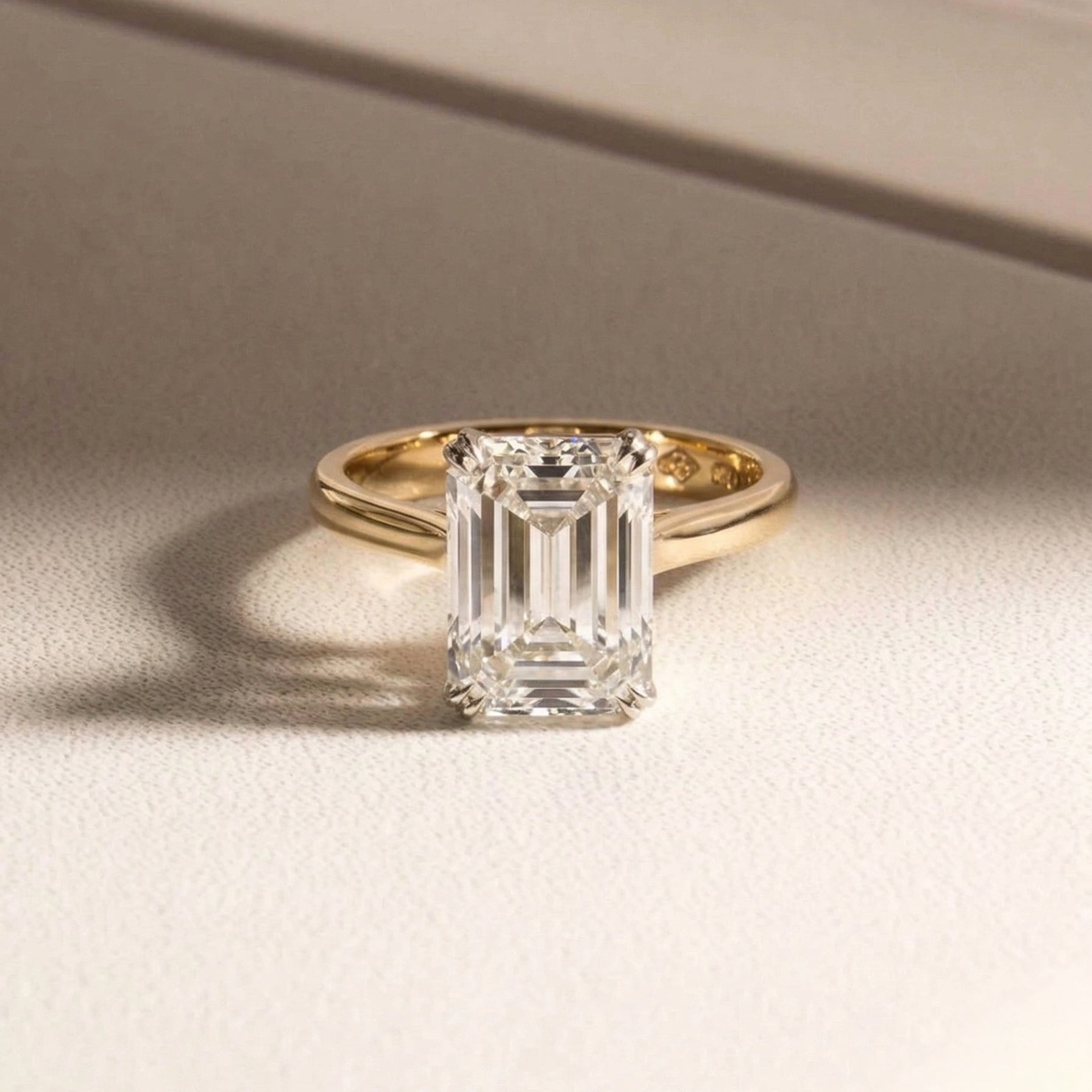 Amour | 3 carat Emerald Solitaire Lab-Grown Diamond Engagement Ring