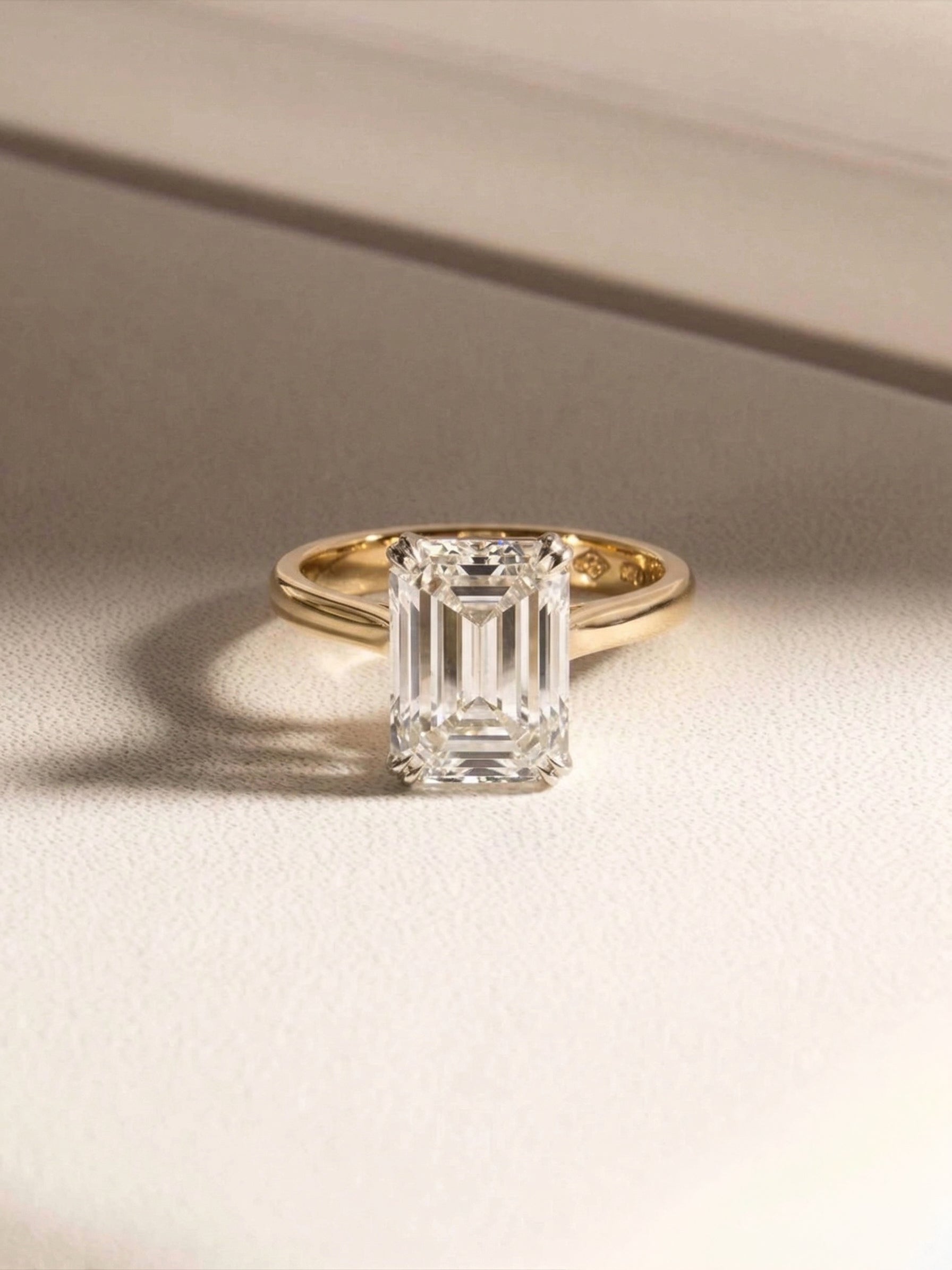 Amour | 3 carat Emerald Solitaire Lab-Grown Diamond Engagement Ring