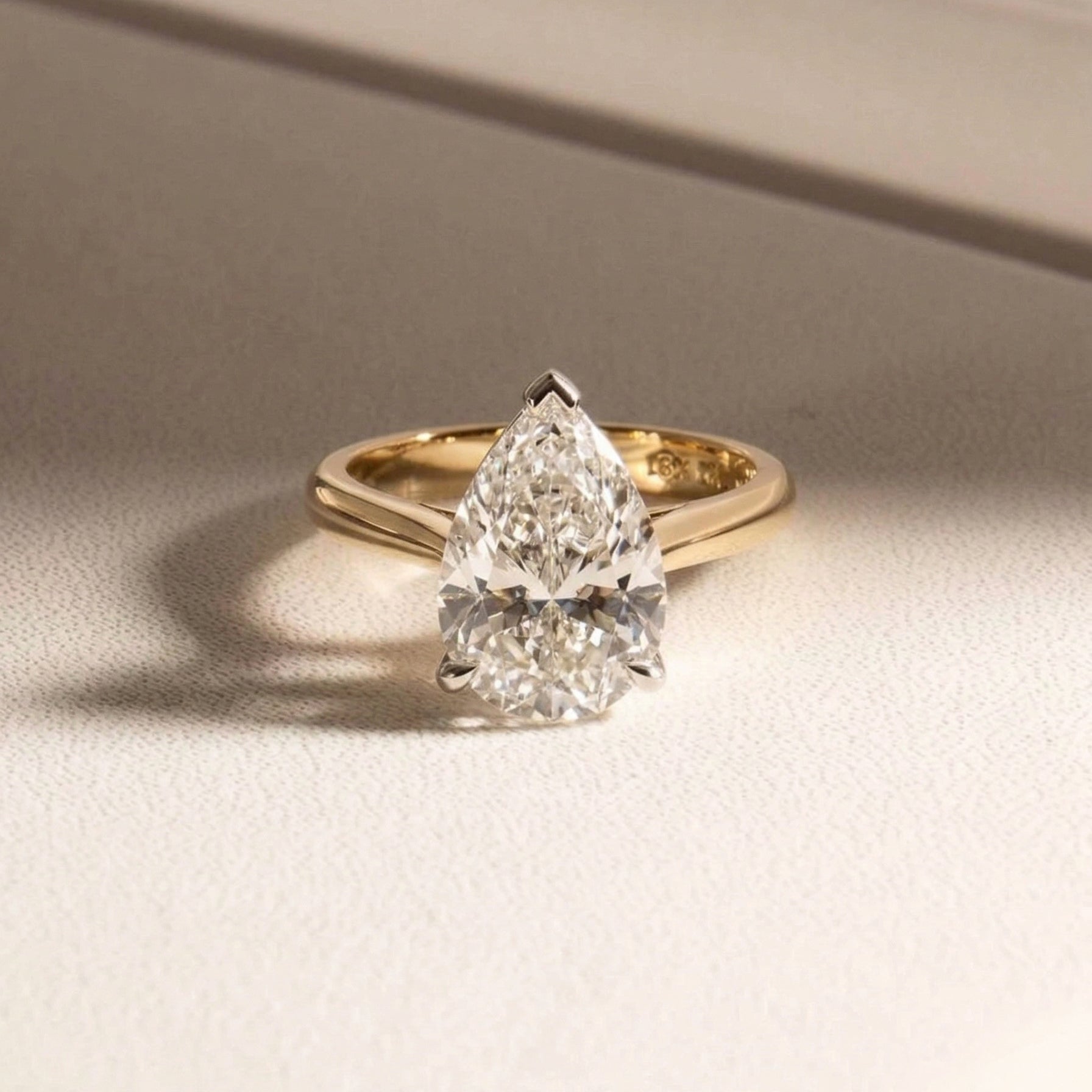 Wifey | 3 carat Pear Solitaire Lab-Grown Diamond Engagement Ring