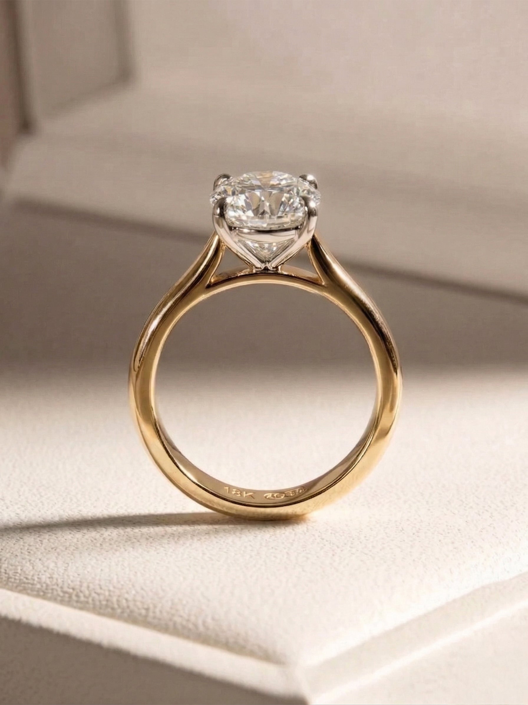 Love Story |  3 carat Round Solitaire Lab-Grown Diamond Engagement Ring