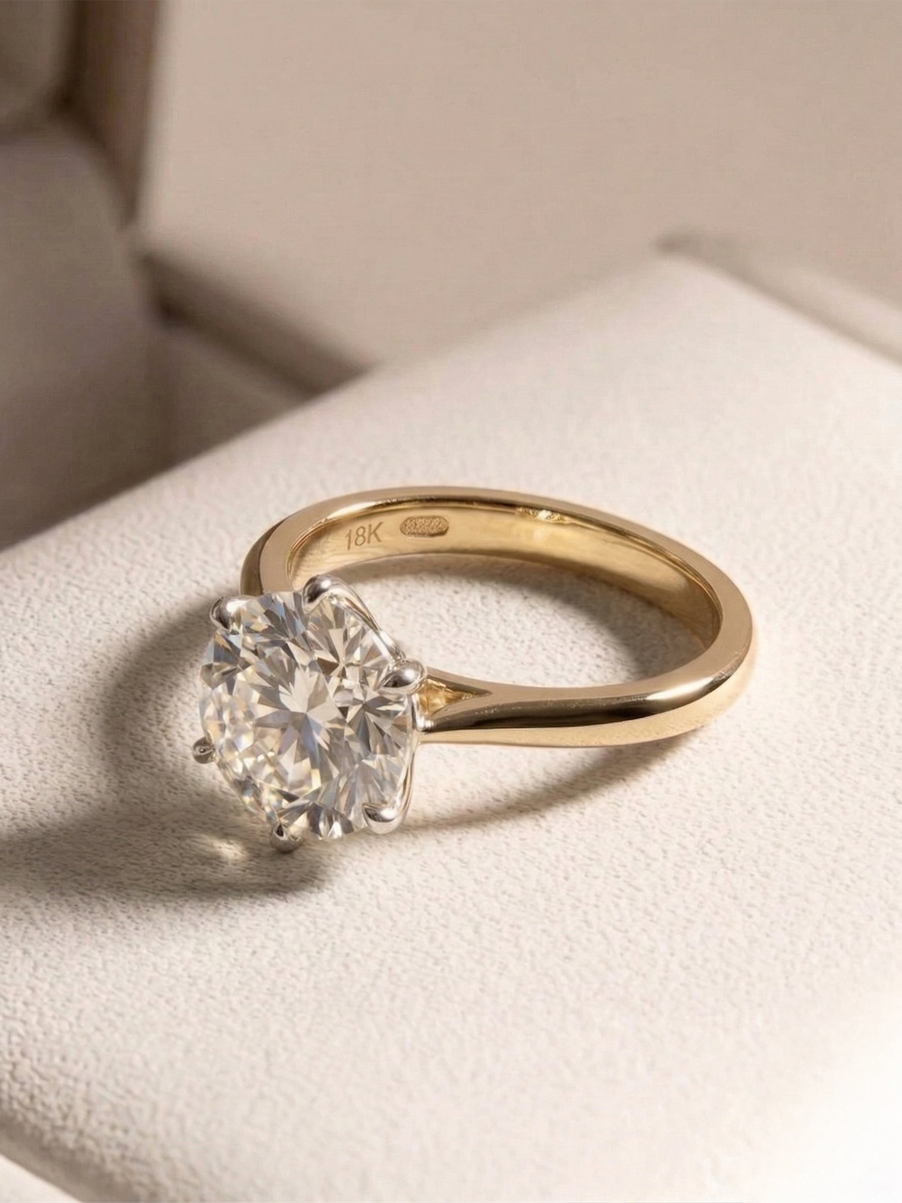 Love Story |  3 carat Round Solitaire Lab-Grown Diamond Engagement Ring