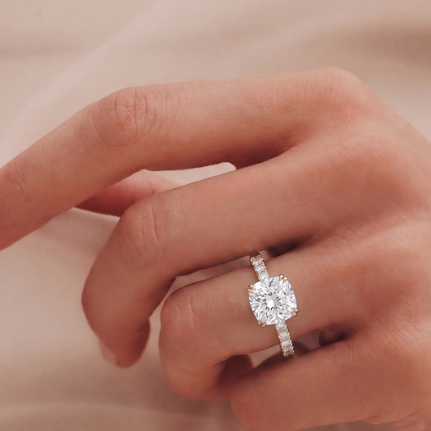 Cushion Cut Engagement Ring  | Lab-Grown Diamond